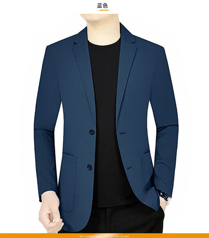 Men’s Summer Thin Blazer Jacket – Breathable, Elastic Sunscreen Coat for Business Casual, 4XL