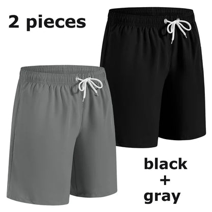 Men’s Quick Dry Swim Trunks – Summer Beach Board Shorts with Side Pockets Mesh Lined Swimwear Bathing Suit