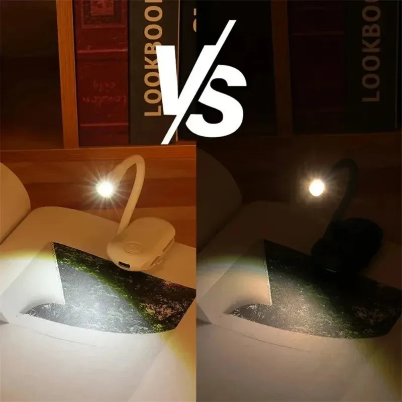 Mini LED Book Light – Adjustable Clip-On 360° Flip Eye Protection Lamp, Rechargeable 3-Color Reading Light for Travel & Bedroom