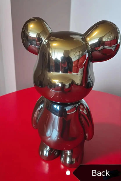 Aesthetic Ceramic Teddy Bear Statue – 17/27cm Bear Figurine Home Decor Ornament