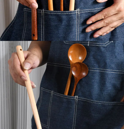 Long Wooden Spoons – Natural Coffee Stirring Rods & Tea Dessert Spoons for Soup Kitchen Tableware