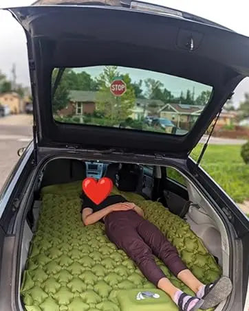 Double Camping Air Mattress with Pillow - Waterproof, Inflatable Sleeping Pad for Nature Hikes