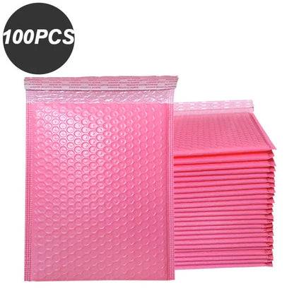 100 Pcs Black Bubble Mailers - Self-Seal Padded Envelopes for Shipping, Poly Green Lining, Secure Packaging Solution