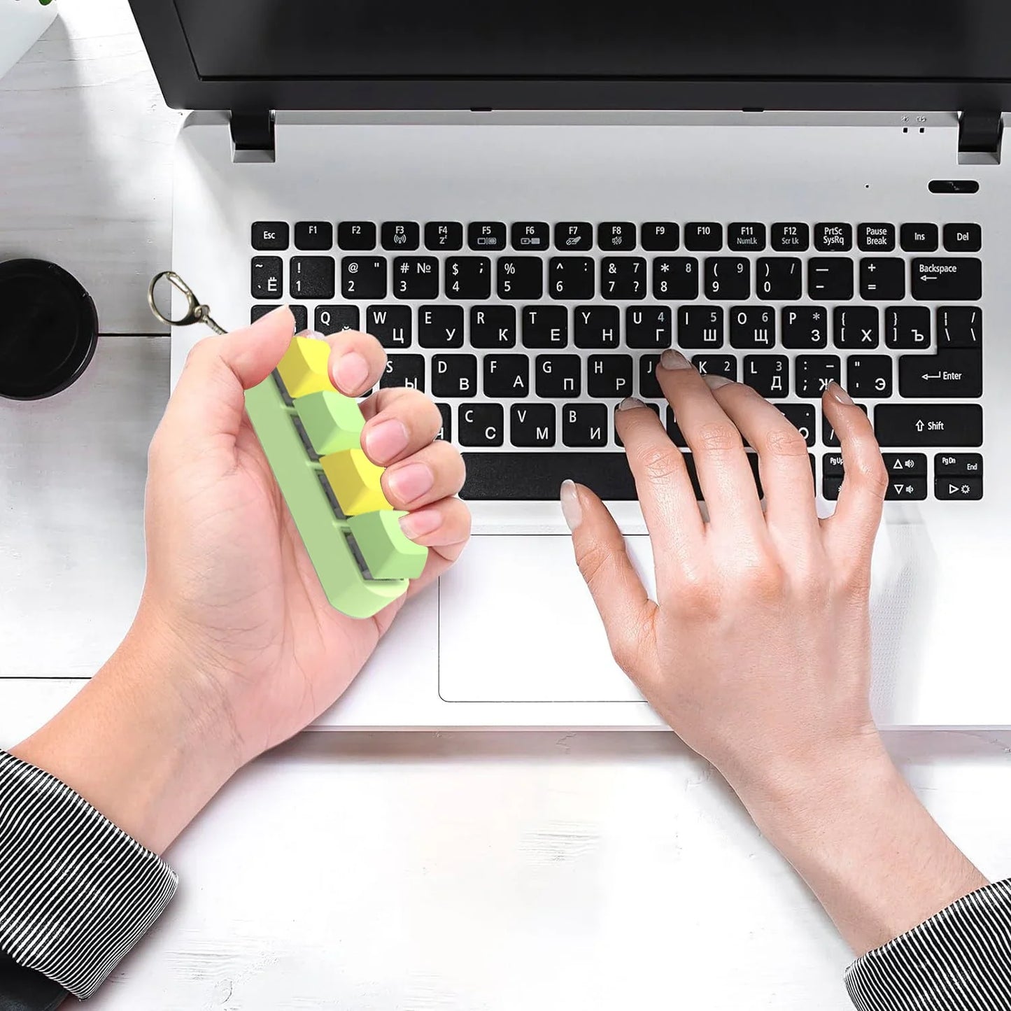 DIY Keyboard Key Toy - Stress Relief Fidget Button Keychain & Fidget Keycap Toy