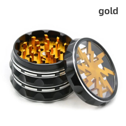 63mm Four-Layer Lightning Metal Grinder — Tobacco & Cigarette Crusher Crusher Tool