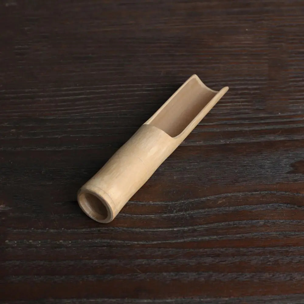 Japanese-Style Natural Bamboo Rattan Tea Scoop – Tea Shovel, Leaves Chooser, Honey & Coffee Spoon, High-Quality Holder