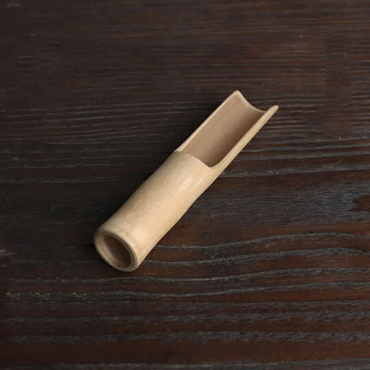 Japanese-Style Natural Bamboo Rattan Tea Scoop – Tea Shovel, Leaves Chooser, Honey & Coffee Spoon, High-Quality Holder