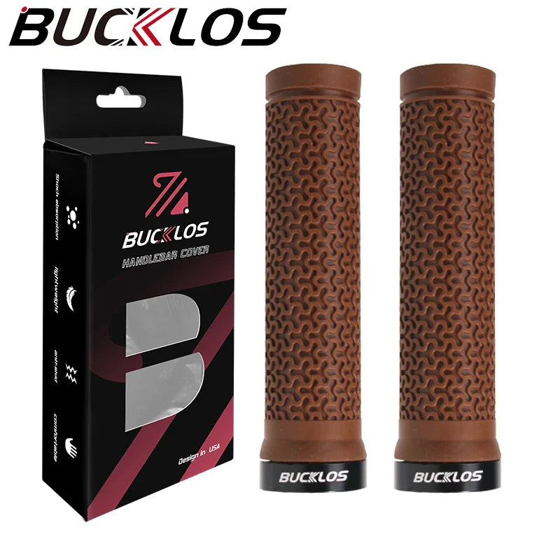 BUCKLOS Lock-On Bicycle Handlebar Grips — Anti-Slip Waterproof MTB Damping Cuffs for Mountain Bikes