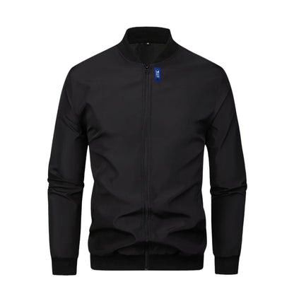 2024 Men's Spring Autumn Jacket – Short Loose Baseball Collar, Solid Color, Business Casual Thin Coat