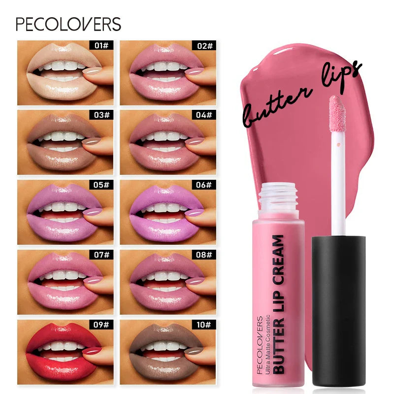 Butter Silky Hydrating Lip Gloss – Long-Lasting Liquid Lipstick in Pink & Red Tones