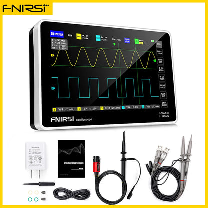 FNIRSI-1013D Digital Tablet Oscilloscope | Dual Channel 100MHz Bandwidth, 1GS/s Sampling Rate | 7" Mini Touchscreen Scope