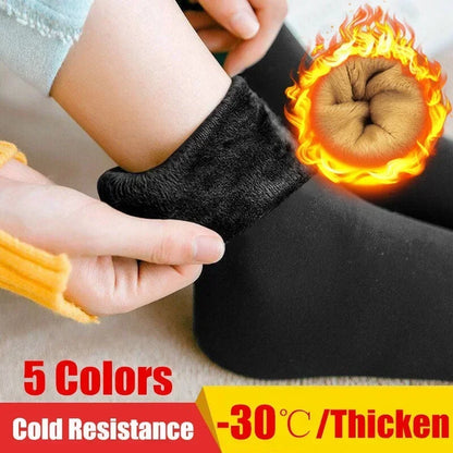 5 Pairs Women’s Winter Thick Thermal Socks — Warm Cashmere Wool Nylon Short Socks for Snow, Boots & Home