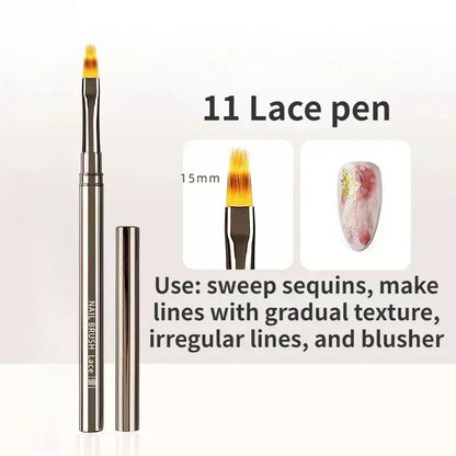 Nail Art Liner Brushes for Striping & Drawing – 6 to 25mm Design Pens, Professional Manicure Tools