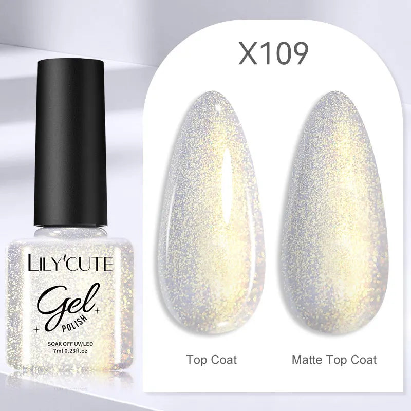 LILYCUTE 5ml Silver Metallic Liner Gel Polish – Super Bright UV Nail Art Stripe & Drawing Paint Varnish, Mirror Effect Graffiti Gel