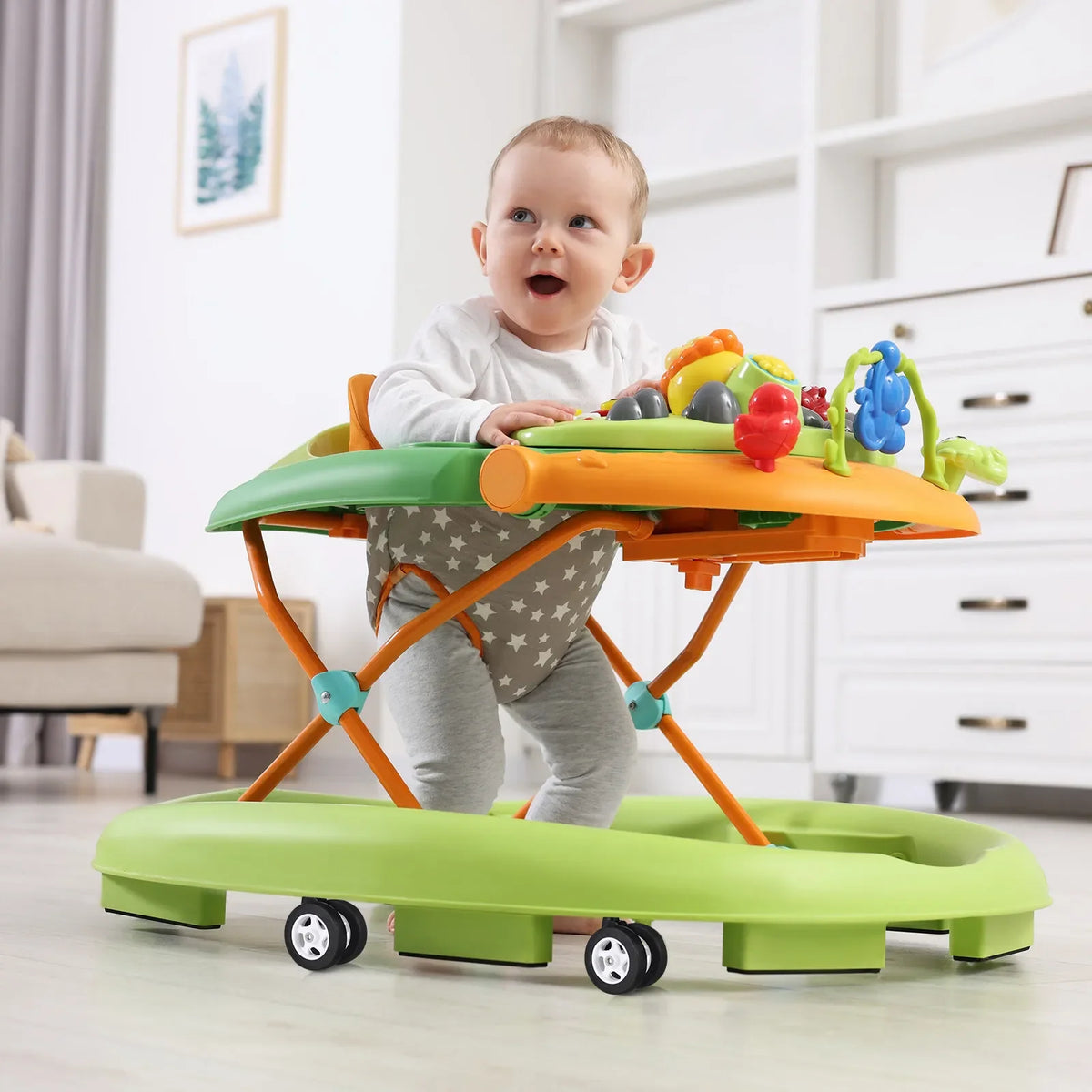 4-Piece Baby Stroller Wheel Set - Quiet Smooth Replacement Casters for Infant Walkers