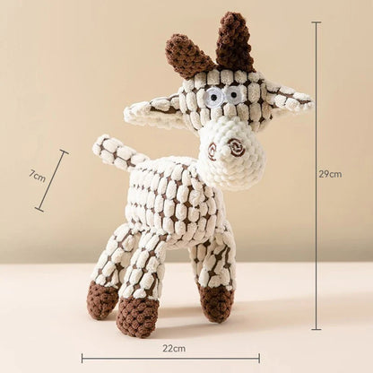 Interactive Pet Sound Toy – Cotton Rope Donkey Plush for Dog & Cat Bite Training, Grey & Brown