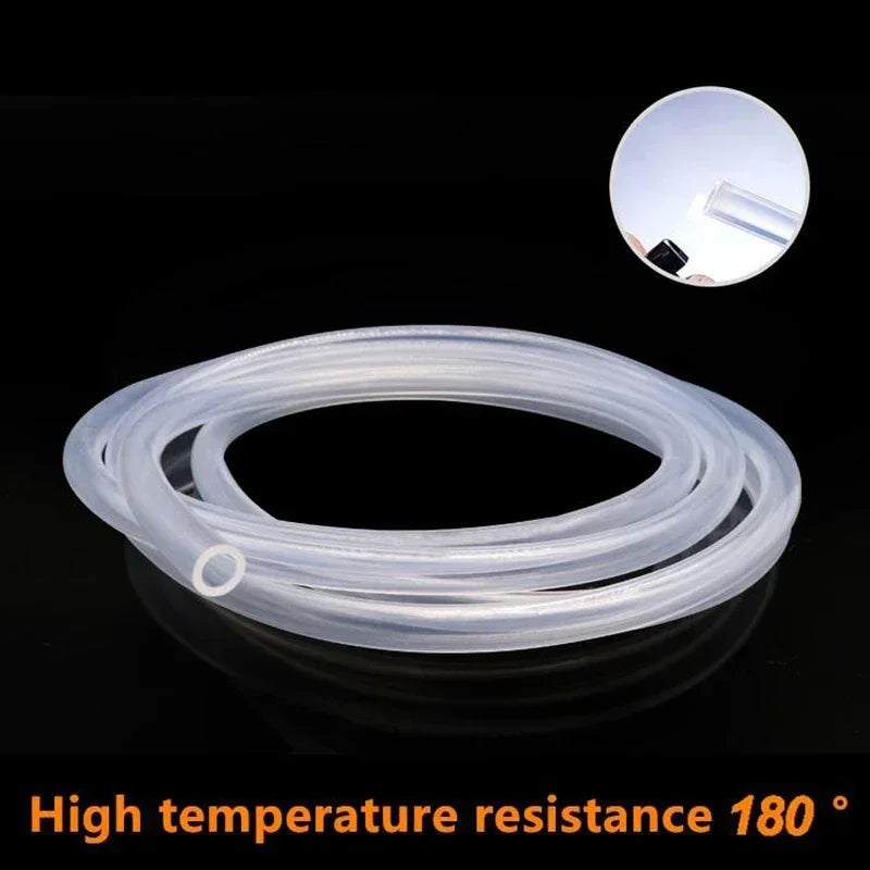 Clear Food Grade Silicone Tube Hose - 1/5M Flexible Transparent Rubber Tubing with 0.5-12mm Inner Diameter for Liquid Transfer & DIY Use