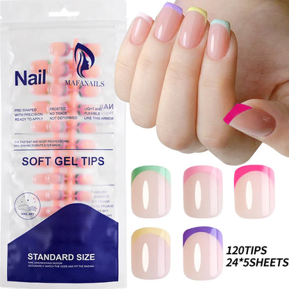 576PCS Colorful Press-On Fake Nails Set – Black & Red Oval/Square Short Full Cover Nail Tips for Salon-Style Nail Art