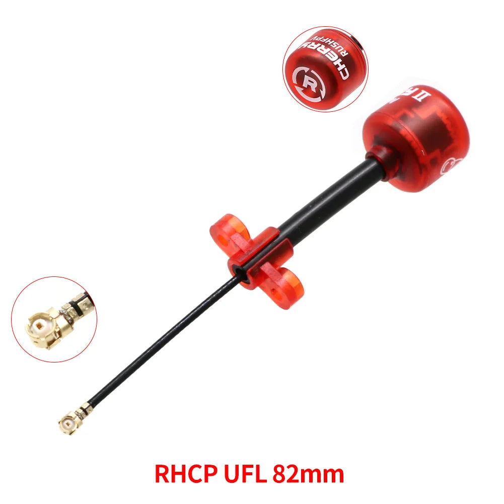 RUSHFPV Cherry 2 II 5.8G FPV Antenna — LHCP/RHCP SMA UFL IPEX MMCX for Freestyle Analog & Digital Drones