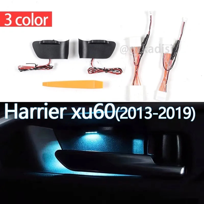 2PCS Front Door Bowl LED Lights – Interior Car Door Courtesy Lamp for Toyota Harrier XU60 2013–2019 Door Handle Lighting Accessories