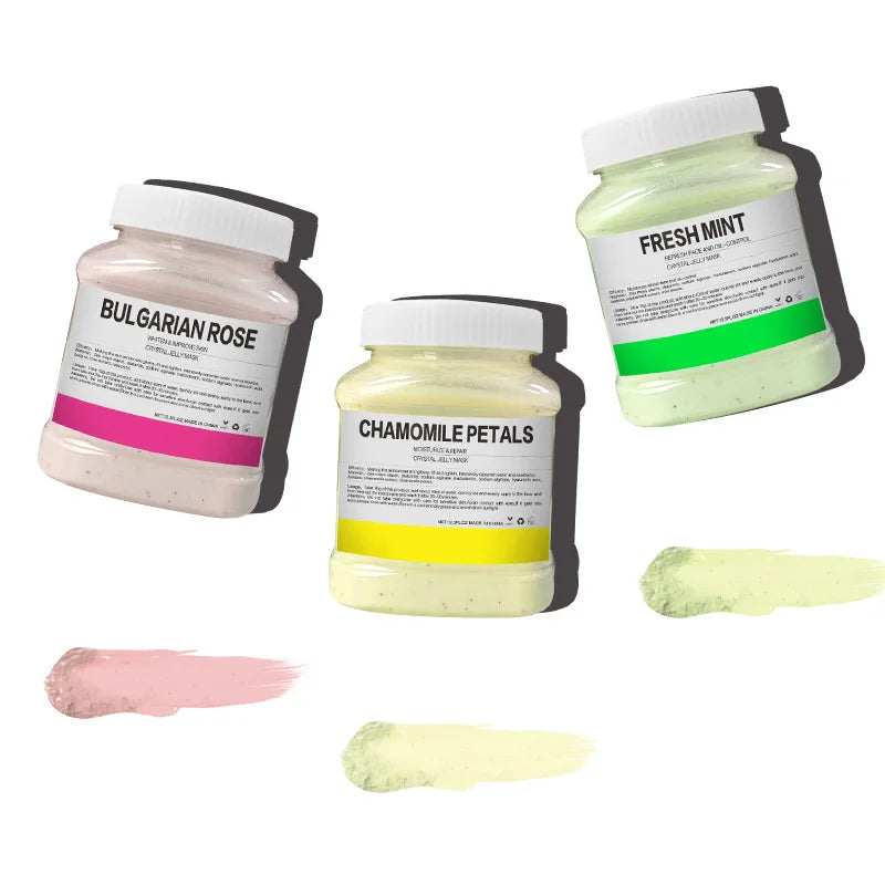 350g Hydrating 24K Gold Soft Mask Powder – Rose Petal Crystal Jelly Skin Care Mask for Moisturizing & Revitalizing Skin