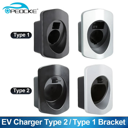 Peocke EV Charger Holder – Type 2/Type 1 Connector Socket Plug Wallbox Charging Cable Bracket for Extra Protection