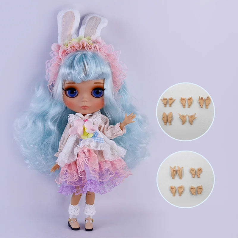 ICY DBS Blythe Doll – Tan Skin Matte Face with Eyebrows, 1/6 BJD Joint Body, Anime Christmas Gift