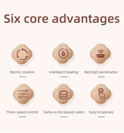 36W Red Light Heated Massage Device - 360° Rotating Roll Massager for Body & Anti-Cellulite Treatment