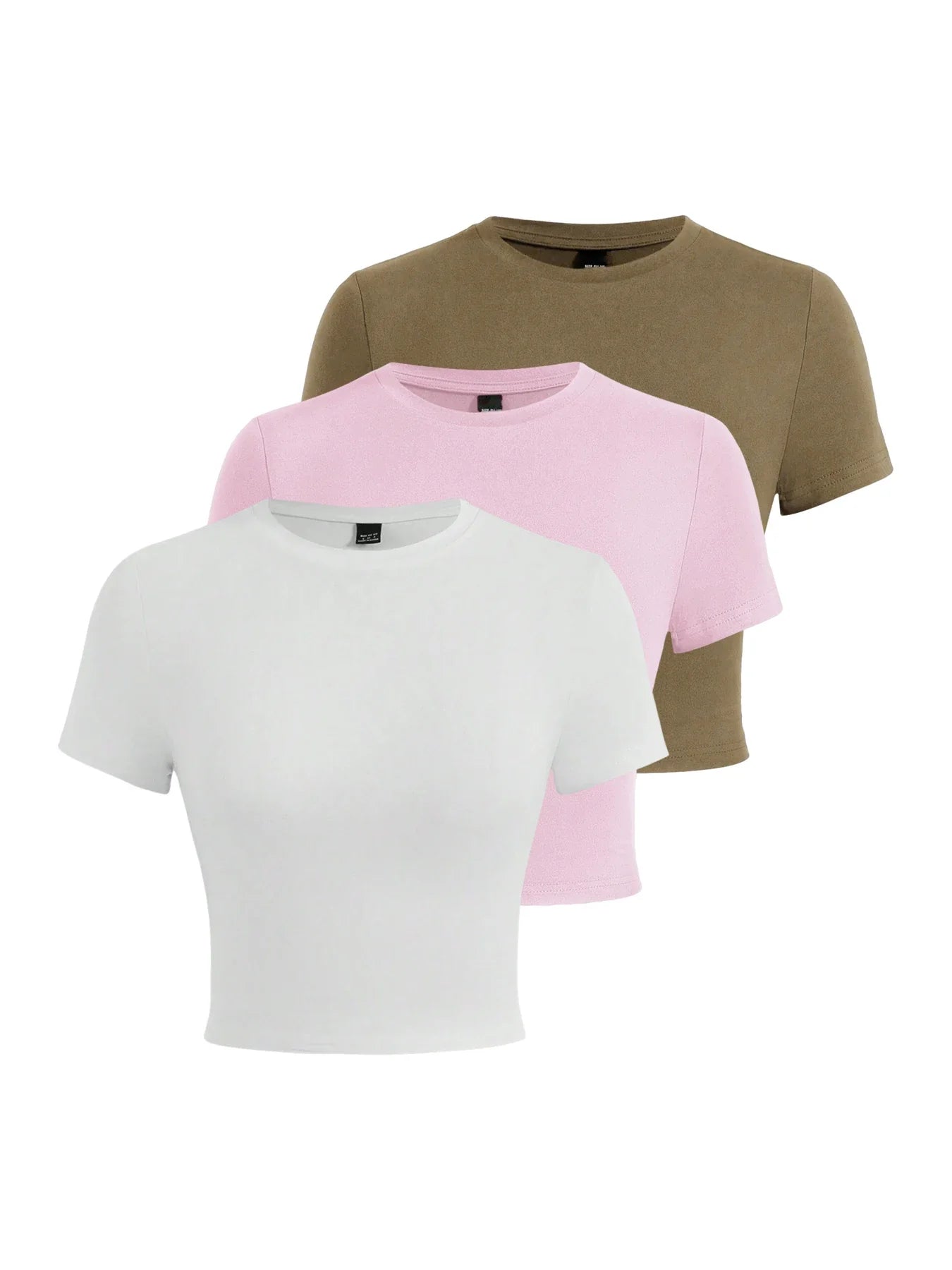 Y2K Women’s Solid Cotton Crop Top – Short Sleeve, High-Elastic O-Neck T-Shirt for Summer Streetwear & Sporty Fashion