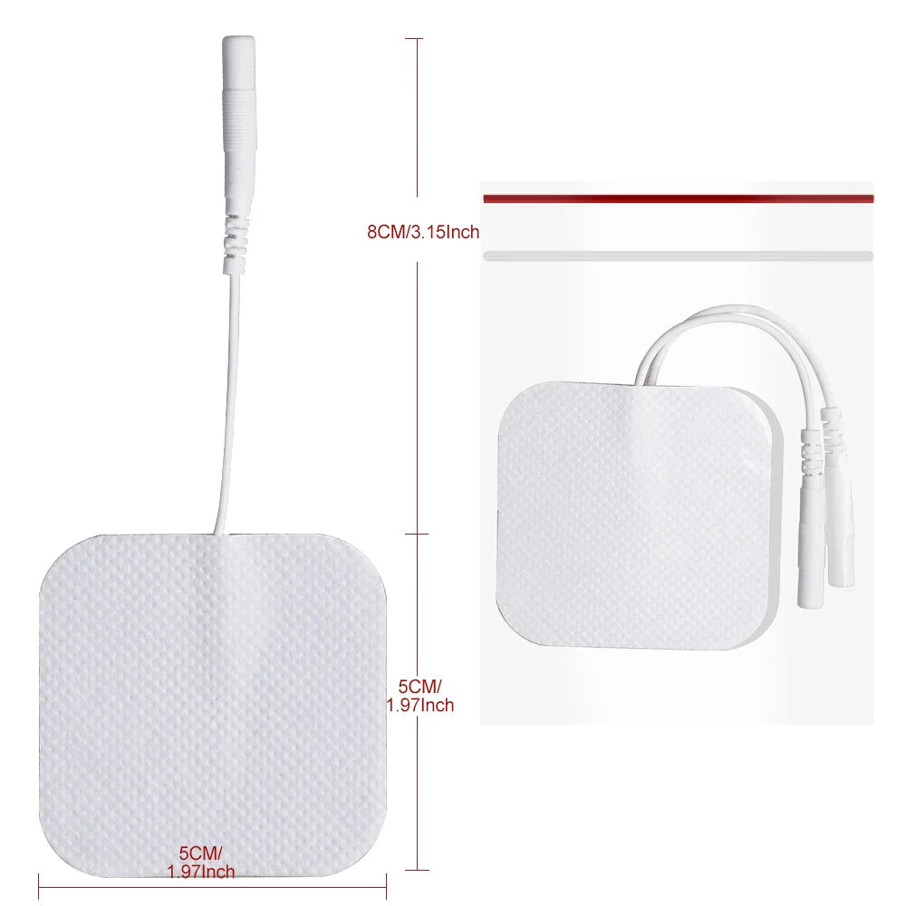 100/50pcs 5x5cm Muscle Stimulator Electrode Pads – Self-Adhesive Non-Woven Replacement for TENS Therapy Machines