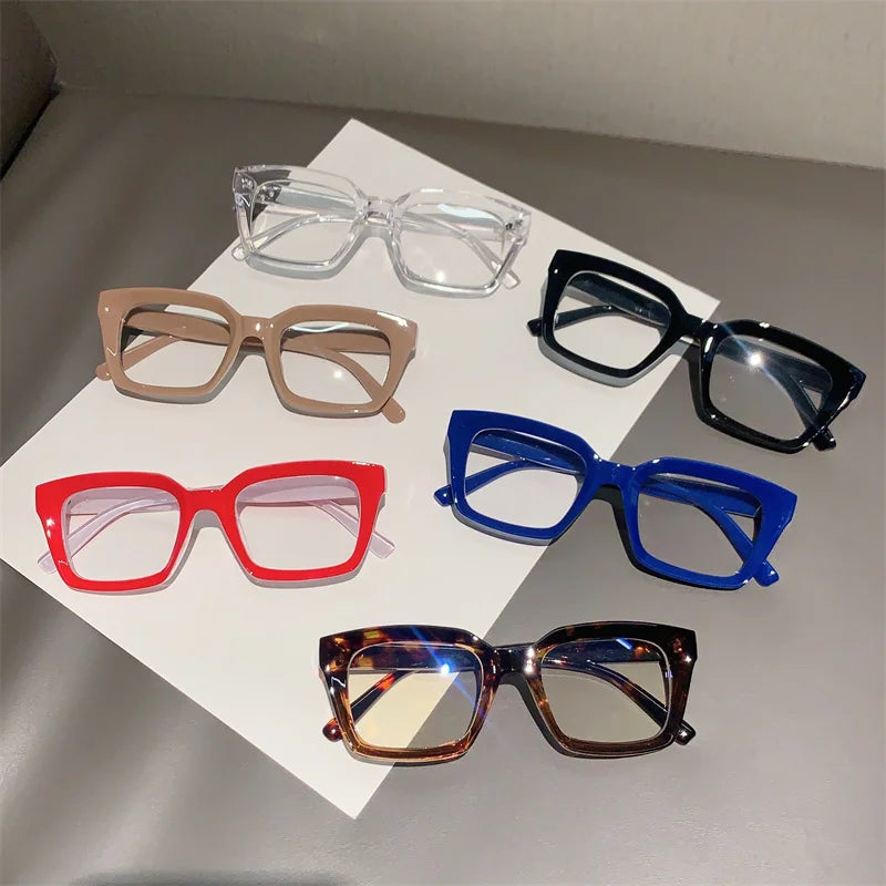 KAMMPT Fashion Square Glasses for Women & Men – Classic Blue Light Blocking Eyewear, Stylish Daily Designer Glasses