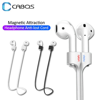 Magnetic Wireless Anti-Lost Silicone Earphone Cable Holder - Neck String for AirPods Pro, Airdots, Samsung Buds Plus