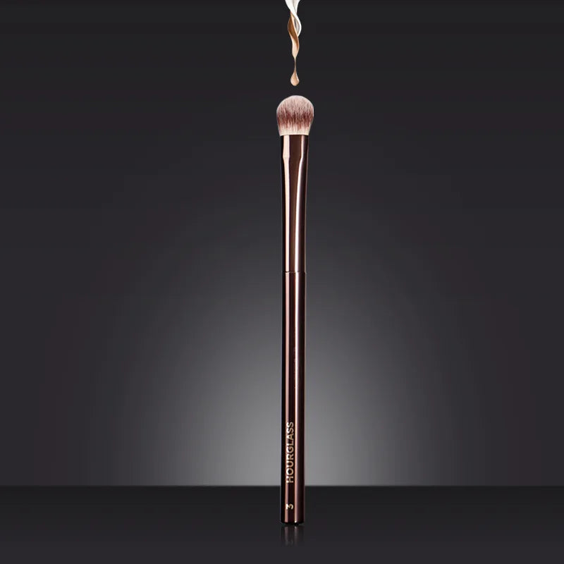 HG Pro Retractable Foundation Makeup Brush – Powder, Contour, Blusher & Highlight with Metal Handle