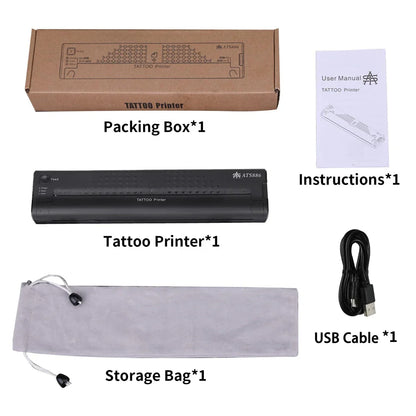 ATS886 Portable Tattoo Stencil Printer – Thermal Stencil Maker & Copier