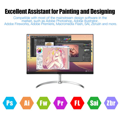 10x6 Inch Professional Graphics Drawing Tablet – 12 Express Keys for Windows & Mac, Digital Painting & Design Tool