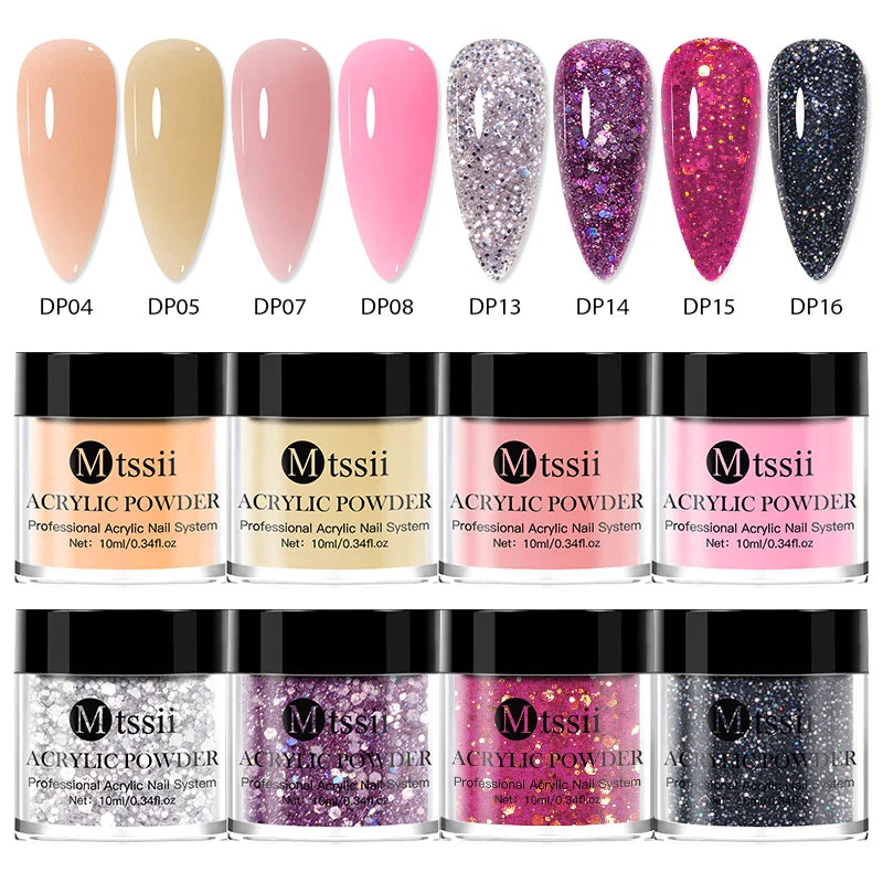 Nail Crystal Powder Kit – Acrylic Liquid Set with Pink & White Powder, Nail Brush for Extension & Carving, Beginner Set
