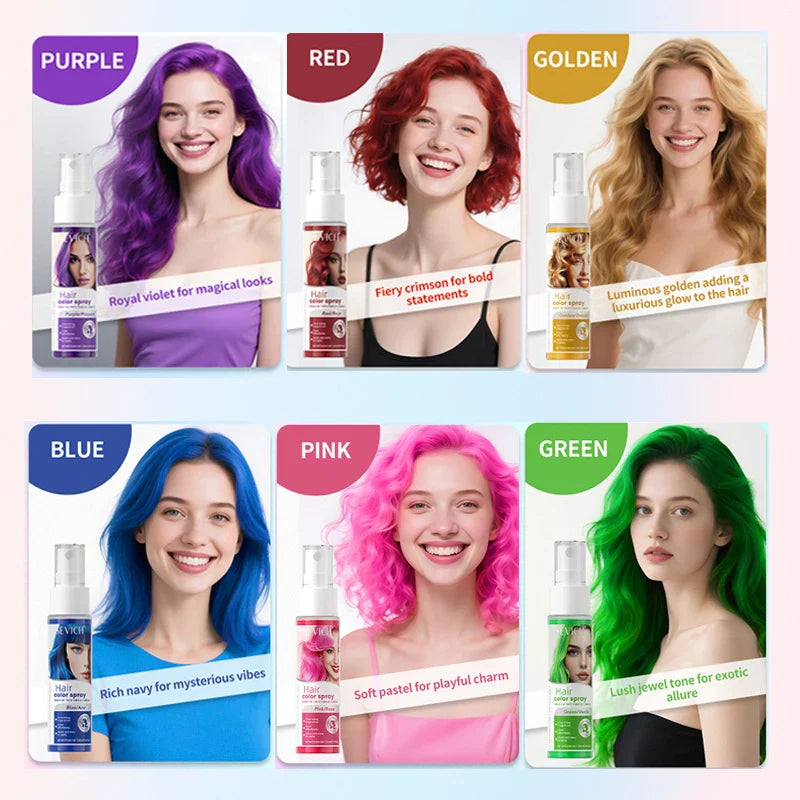 Temporary Hair Color Spray – 30ml DIY Hair Dye for Halloween, Parties & Instant Styling