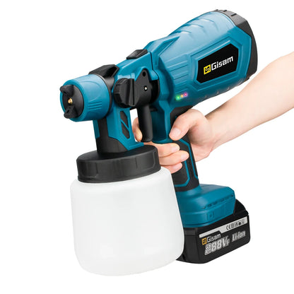1000ML Cordless Electric Spray Gun – High Power HVLP Paint Sprayer for Auto, Furniture, Steel Coating, Compatible with Makita 18V Battery