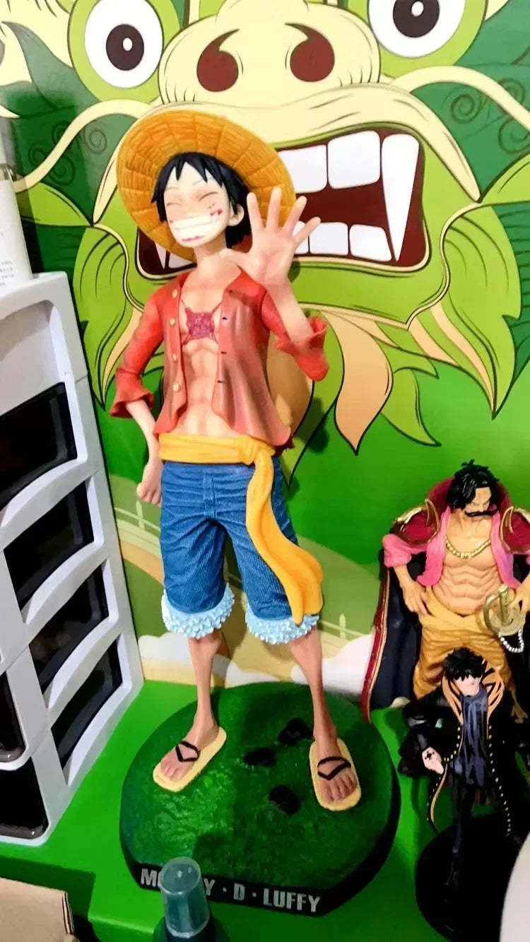 One Piece 42.5cm Straw Hat Monkey D. Luffy Figure – 1/4 Scale Large Smiley Anime Statue, Decorative Doll Toy Gift