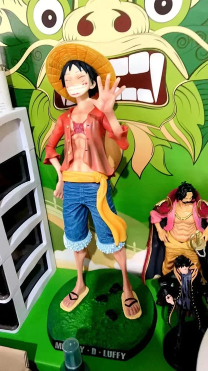 One Piece 42.5cm Straw Hat Monkey D. Luffy Figure – 1/4 Scale Large Smiley Anime Statue, Decorative Doll Toy Gift