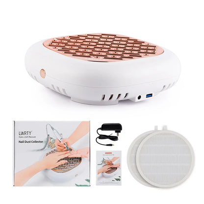 130W Brushless Nail Dust Collector – Powerful Suction Nail Dust Extractor, Manicure Vacuum Cleaner with 2 Filters