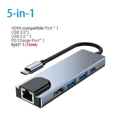 USB-C Hub Thunderbolt 3 Docking Station Splitter – Laptop Adapter for MacBook Air M1 & iPad Pro