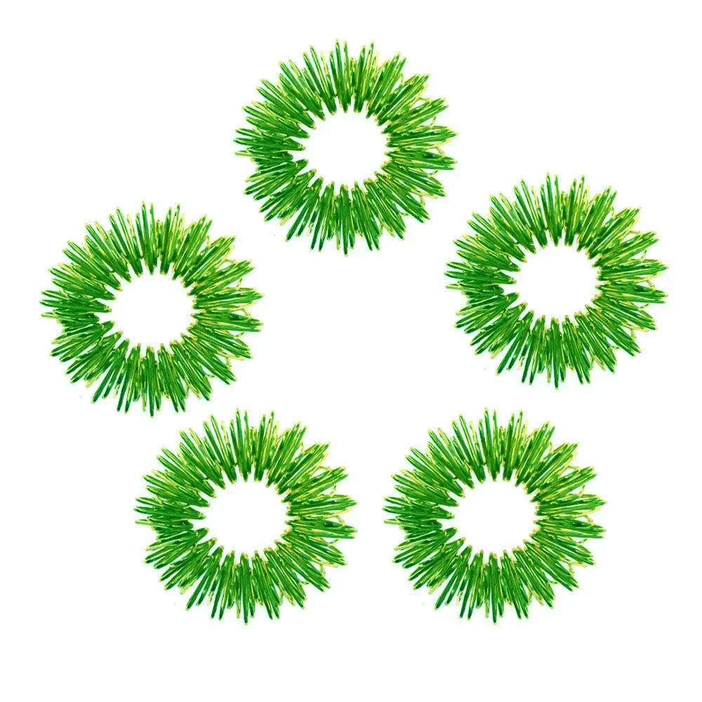 5–15pcs Spiky Acupressure Finger Rings – Sensory Stress Relief Massager Fidget Toys for Teens & Adults