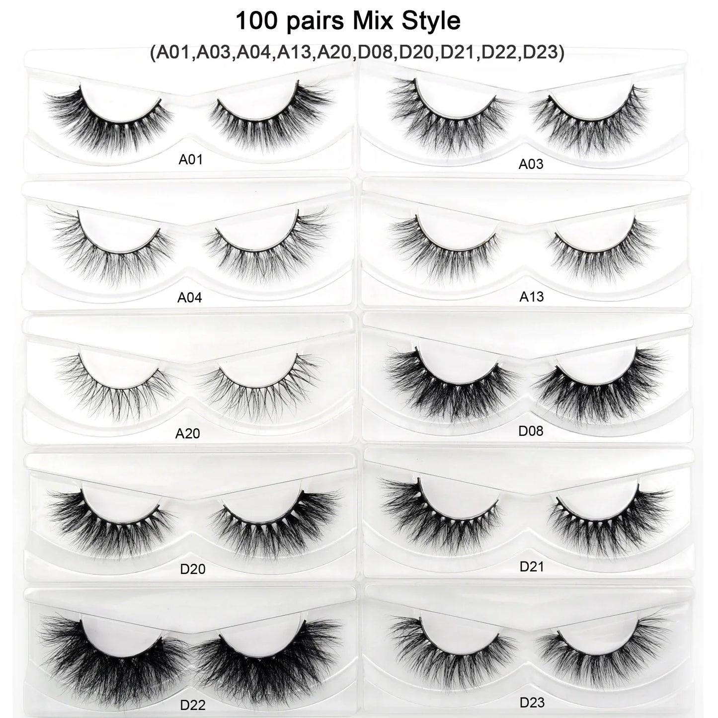 Visofree 3D Mink Eyelashes – 30/40/100 Pairs Handmade Full Strip Lashes with Tray, Cruelty-Free False Lashes for Makeup