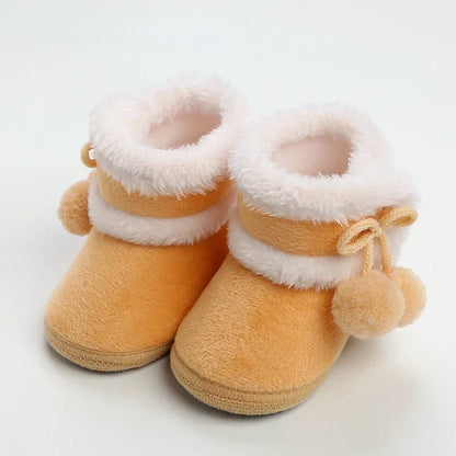 Newborn Baby Shoes — Soft Pompom Snow Boots for Girls & Boys, Warm Winter Toddler Booties