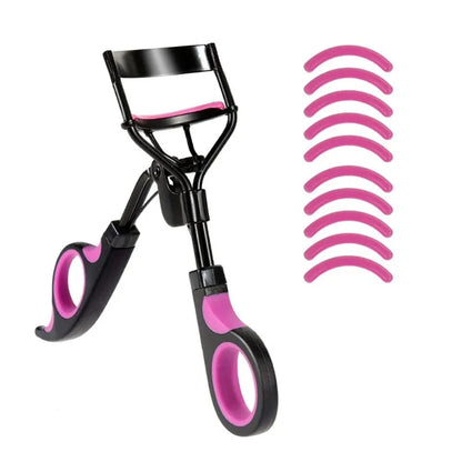 Professional Eyelash Curler with 10 Replacement Pads — Women’s Eyelashes Curling Tweezers & Makeup Beauty Tool
