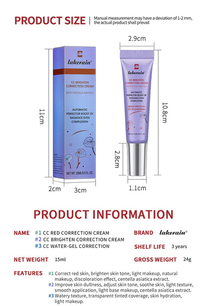 CC Cream Centella High Coverage Foundation — Color-Changing Liquid Base Makeup for Face, Korean Style