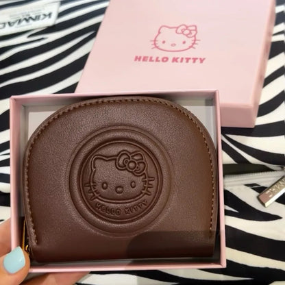 Kawaii Cartoon Hello Kitty Retro Card Bag – Fashion Zipper ID & Storage Bag, Lightweight Mini Wallet for Girls, Women’s Gift