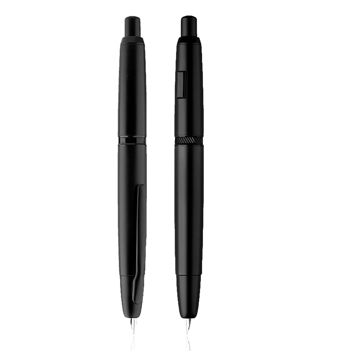 MAJOHN A1 Retractable Fountain Pen – EF 0.4mm Nib, Matte Black Metal Ink Pen with Converter, Ideal for Students and Gifts