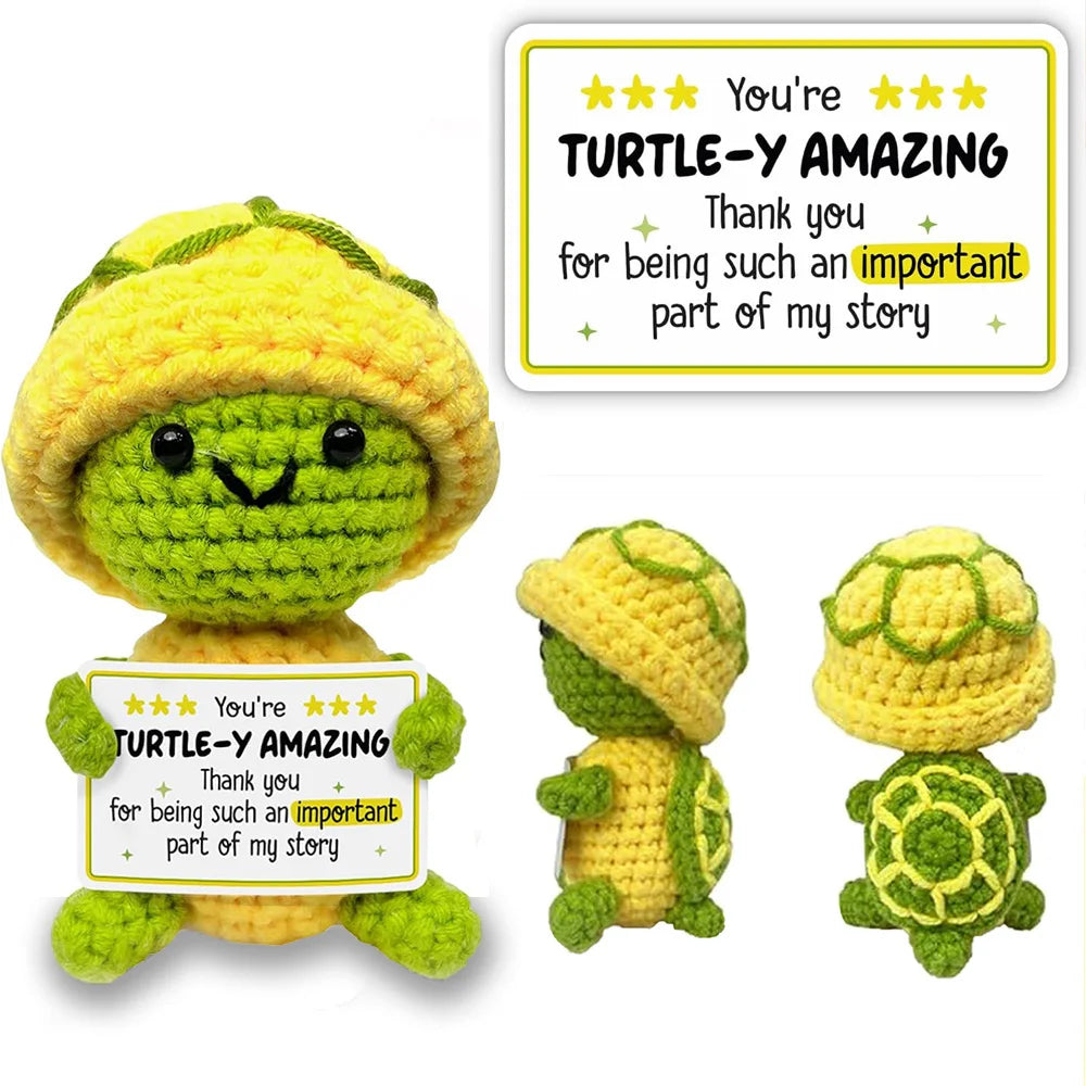 Positive Energy Crochet Doll — Handmade Knitted Plush Potato, Plant, Avocado, Bee & Animal Pocket Hug Emotional Support Gift